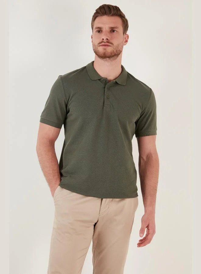 بوراتي تيشيرت بولو رجالي قطن بياقة قميص بقطعتين